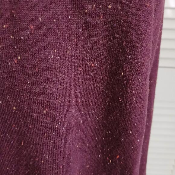 Talbots Med Maroon Multicolor Flecked V-Neck Sweater Cotton Blend Lightweight - Picture 4 of 16